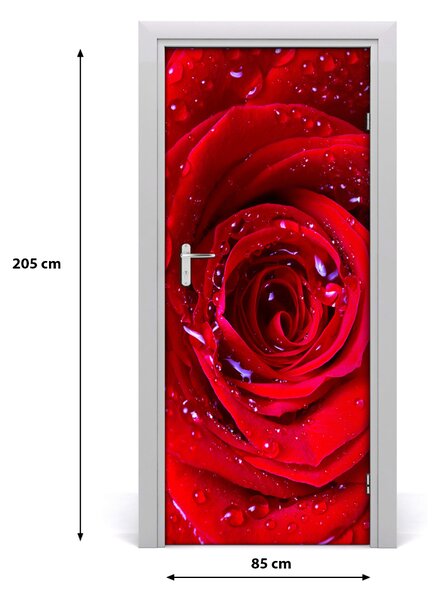 Samolepiace fototapety na dvere červená ruža 85x205 cm