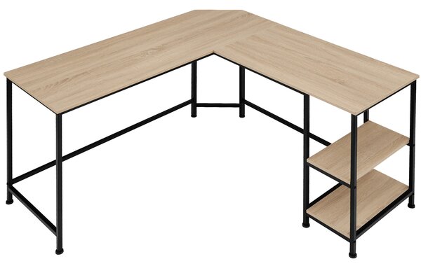 Tectake 404232 písací stôl hamilton 138x138x75,5cm - industrial svetlé drevo, dub sonoma