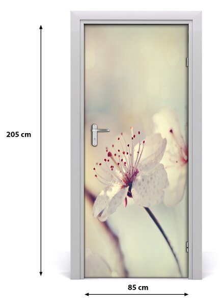 Samolepiace fototapety na dvere kvety višne 85x205 cm