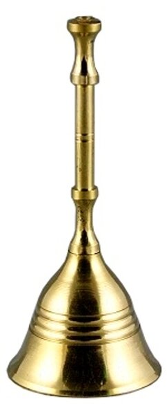 Zvonček kovový zlatý 8cm