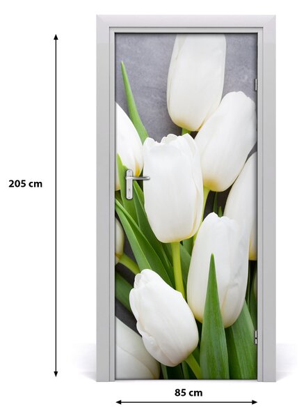 Samolepiace fototapety na dvere biele krókusy 85x205 cm