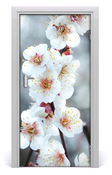 Samolepiace fototapety na dvere kvety višne 95x205 cm