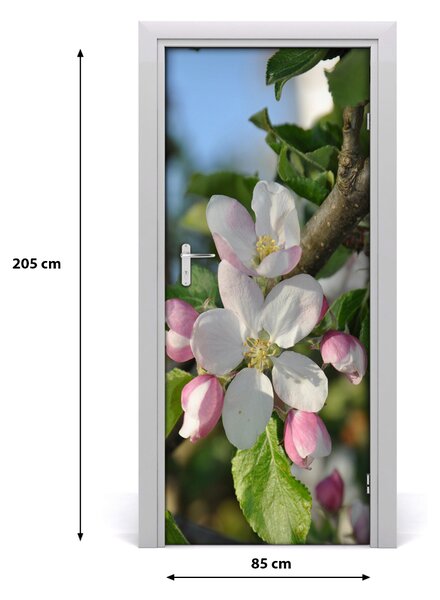 Samolepiace fototapety na dvere kvety višne 85x205 cm