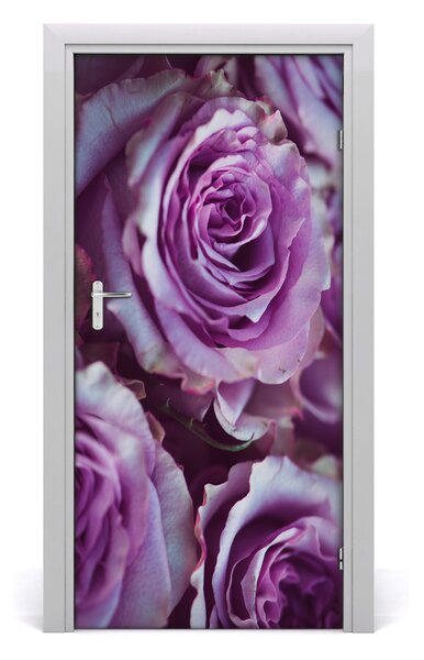 Samolepiace fototapety na dvere fialové ruže 95x205 cm