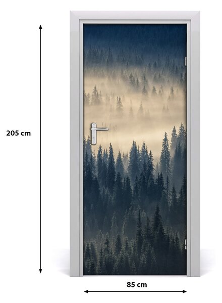 Fototapeta na dvere samolepiace hmla nad lesom 85x205 cm