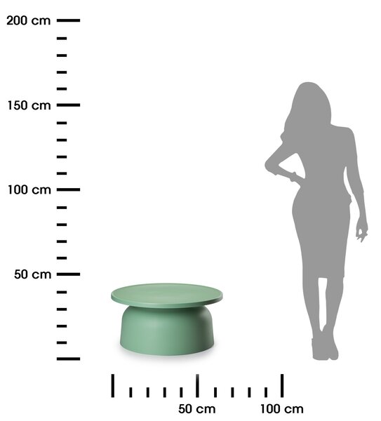 HowHomely Konferenčný stolík OTTO 37 cm zelený
