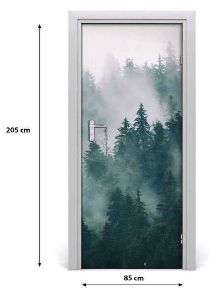 Fototapeta na dvere hmla nad lesom 85x205 cm