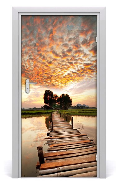 Fototapeta na dvere drevený most 95x205 cm