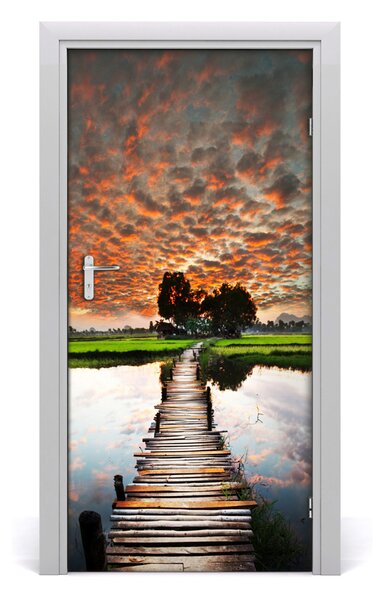 Fototapeta na dvere drevený most 95x205 cm