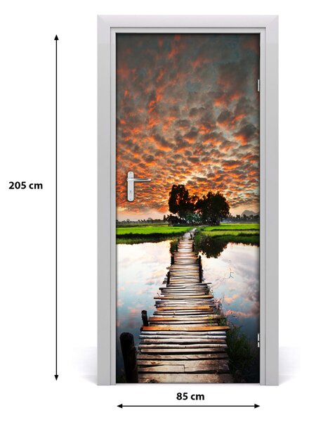 Fototapeta na dvere drevený most 85x205 cm