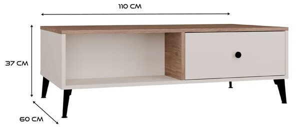 TP Living Konferenčný stolík Point 110 cm dub Castello/kašmírový