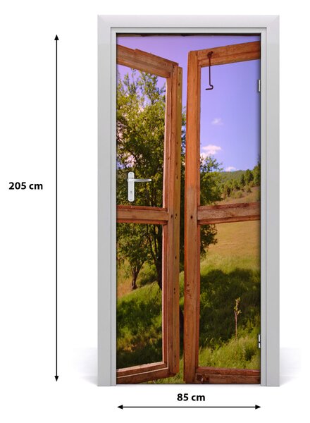 Fototapeta na dvere za oknom 85x205 cm