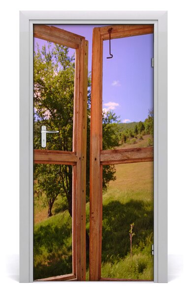 Fototapeta na dvere za oknom 95x205 cm