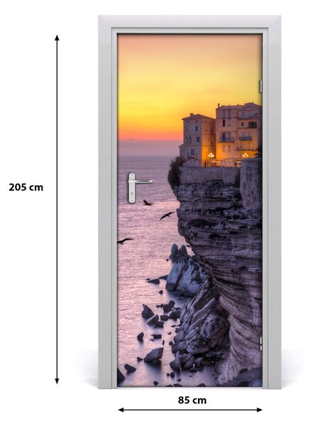 Fototapeta na dvere domy na skale 85x205 cm