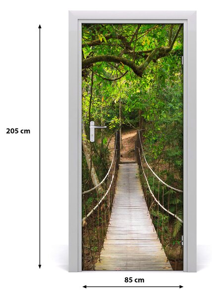 Fototapeta na dvere visiaci most v lese 85x205 cm