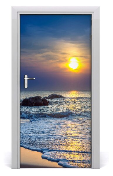 Fototapeta na dvere západ slnka pláž 95x205 cm