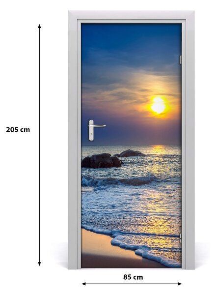 Fototapeta na dvere západ slnka pláž 85x205 cm
