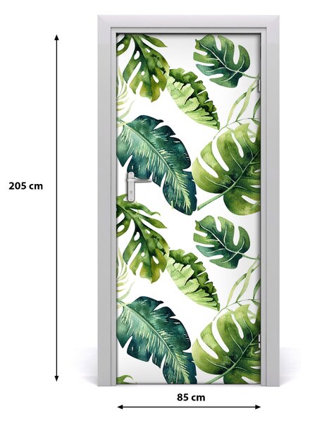 Samolepiace fototapety na dvere tropické lístia 85x205 cm