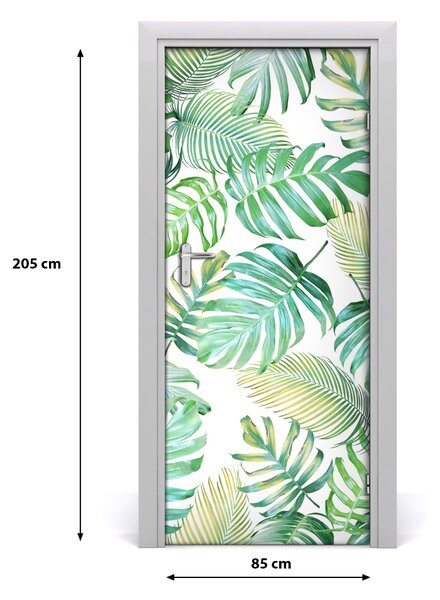Samolepiace fototapety na dvere tropické lístia 85x205 cm