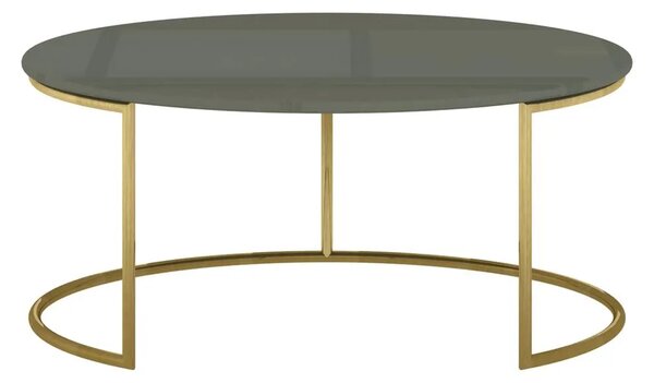 LivinHill Konferenčný stolík Rose Hill 80 cm zelený/zlatý
