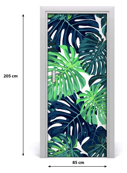 Samolepiace fototapety na dvere tropické lístia 85x205 cm