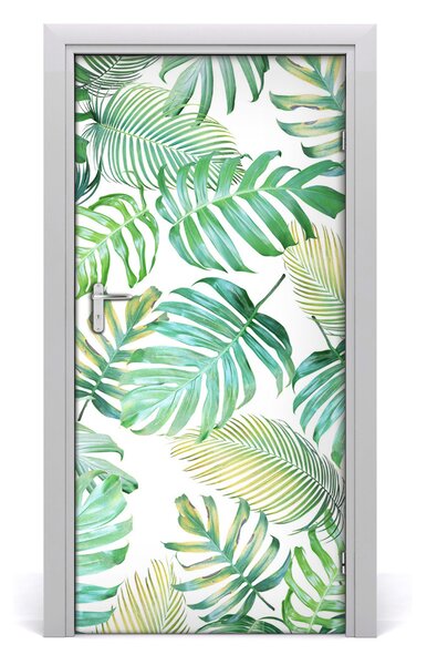 Samolepiace fototapety na dvere tropické lístia 95x205 cm