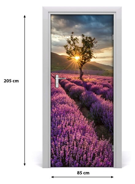 Fototapeta na dvere poľa levanduľa 85x205 cm