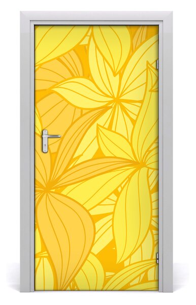 Samolepiace fototapety na dvere žlté kvety 95x205 cm
