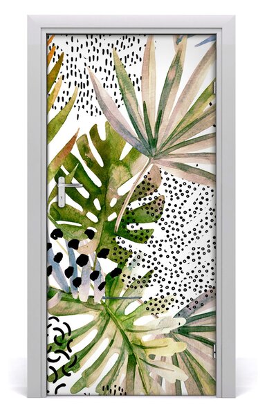 Samolepiace fototapety na dvere tropické lístia 95x205 cm