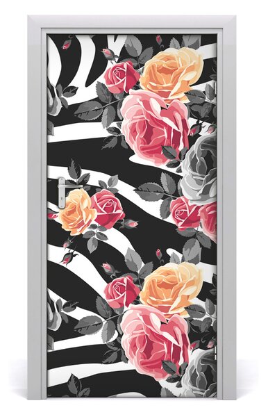 Samolepiace fototapety na dvere ruže zebra 95x205 cm