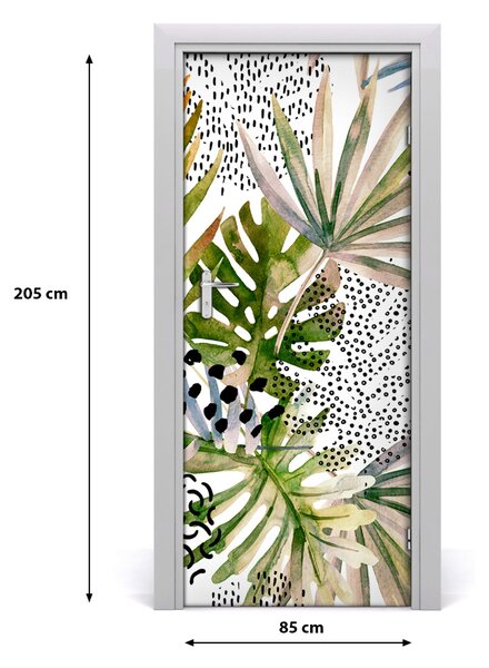 Samolepiace fototapety na dvere tropické lístia 85x205 cm