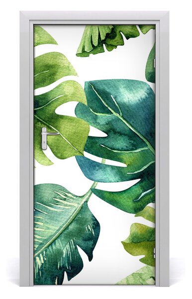 Samolepiace fototapety na dvere tropické lístia 95x205 cm