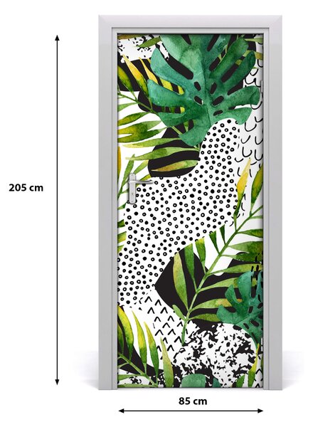 Samolepiace fototapety na dvere tropické lístia 85x205 cm