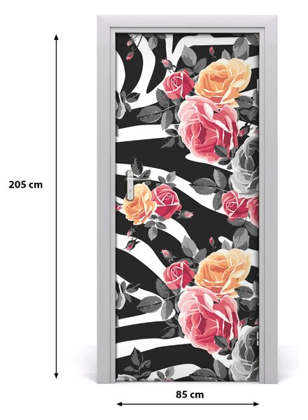 Samolepiace fototapety na dvere ruže zebra 85x205 cm