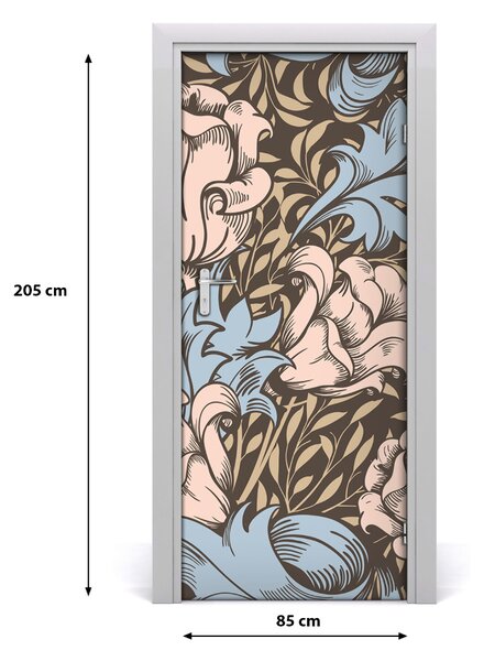Samolepiace fototapety na dvere kvety a lístia 85x205 cm