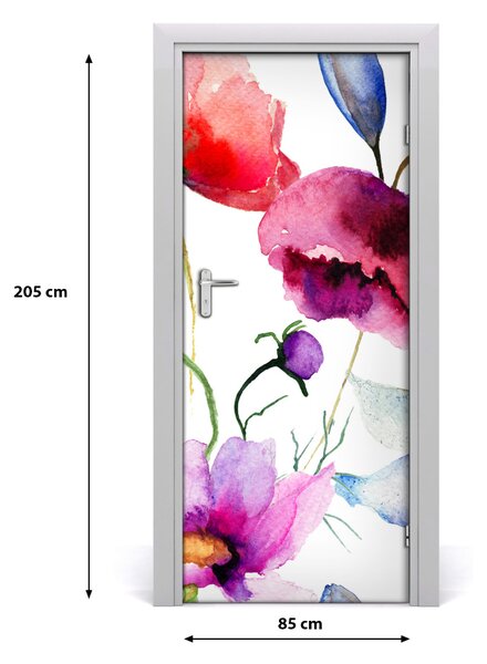 Samolepiace fototapety na dvere mak 85x205 cm