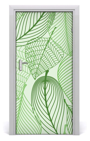 Samolepiace fototapety na dvere zelené lístie 95x205 cm