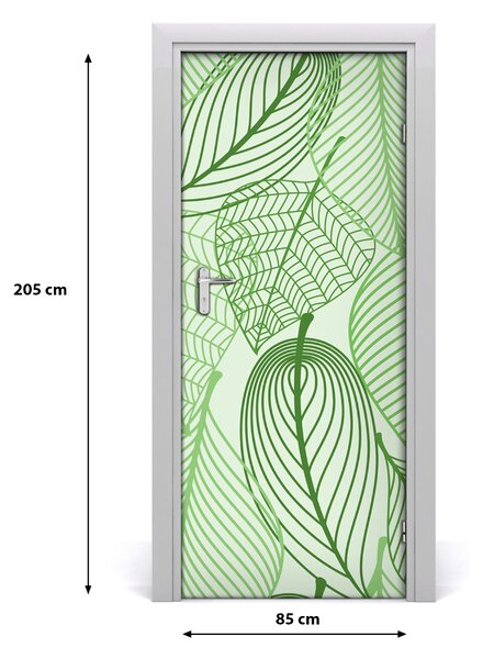 Samolepiace fototapety na dvere zelené lístie 85x205 cm
