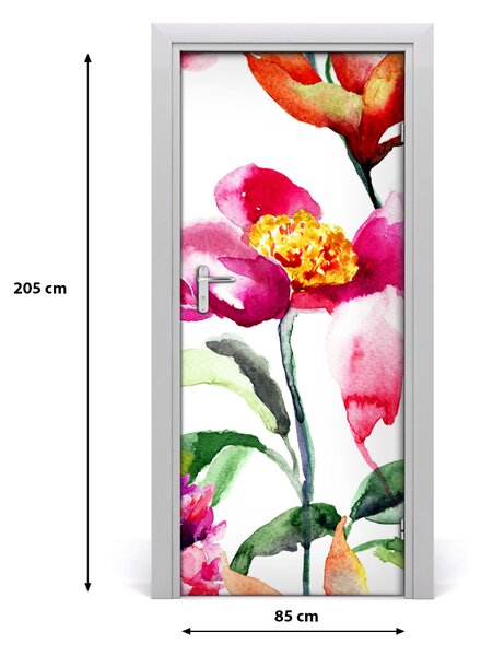 Samolepiace fototapety na dvere poľné kvety 85x205 cm