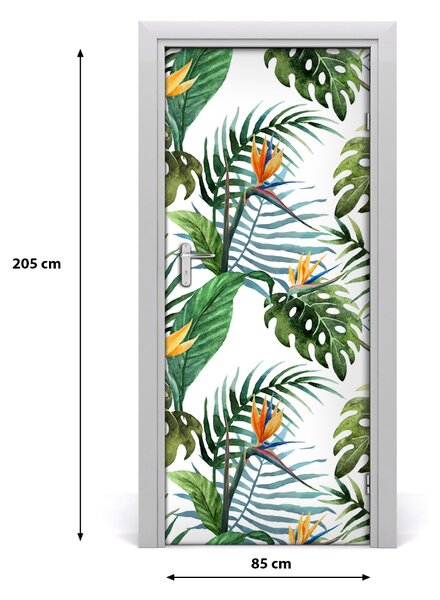 Samolepiace fototapety na dvere tropické lístia 85x205 cm