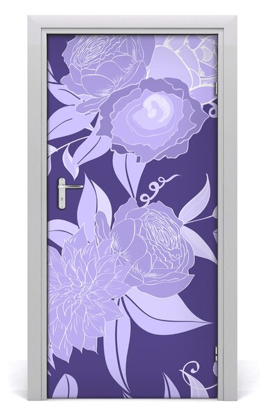 Samolepiace fototapety na dvere kvetinový vzor 95x205 cm