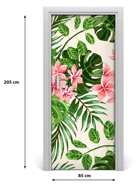 Samolepiace fototapety na dvere havajskej kvety 85x205 cm