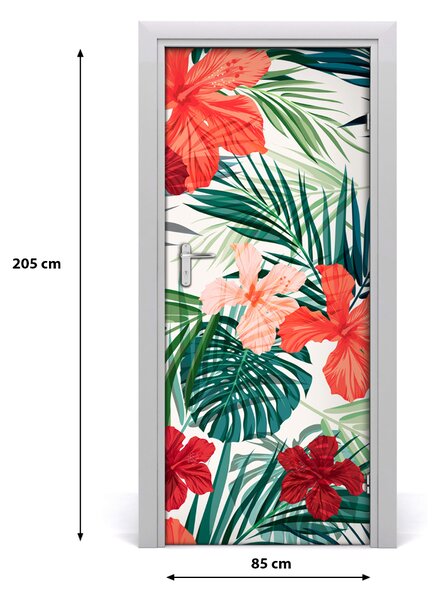 Samolepiace fototapety na dvere havajskej kvety 85x205 cm