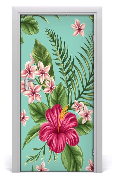 Samolepiace fototapety na dvere havajskej kvety 95x205 cm