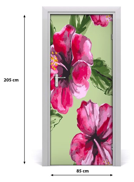 Samolepiace fototapety na dvere havajskej kvety 85x205 cm
