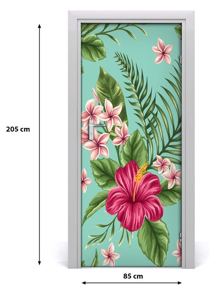 Samolepiace fototapety na dvere havajskej kvety 85x205 cm