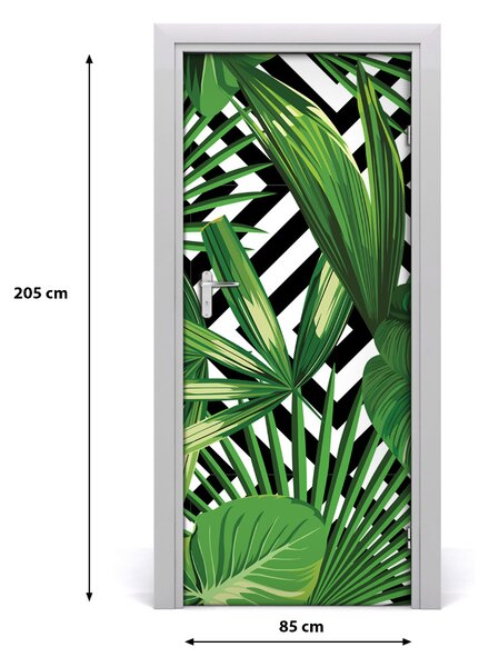 Samolepiace fototapety na dvere tropické lístia 85x205 cm