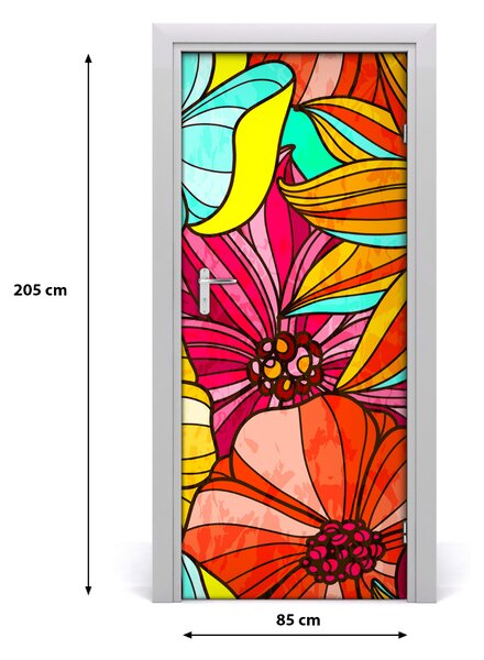 Samolepiace fototapety na dvere Kolorowe kvety 85x205 cm