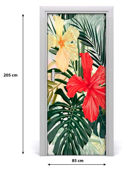 Samolepiace fototapety na dvere havajskej kvety 85x205 cm