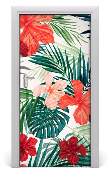 Samolepiace fototapety na dvere havajskej kvety 95x205 cm